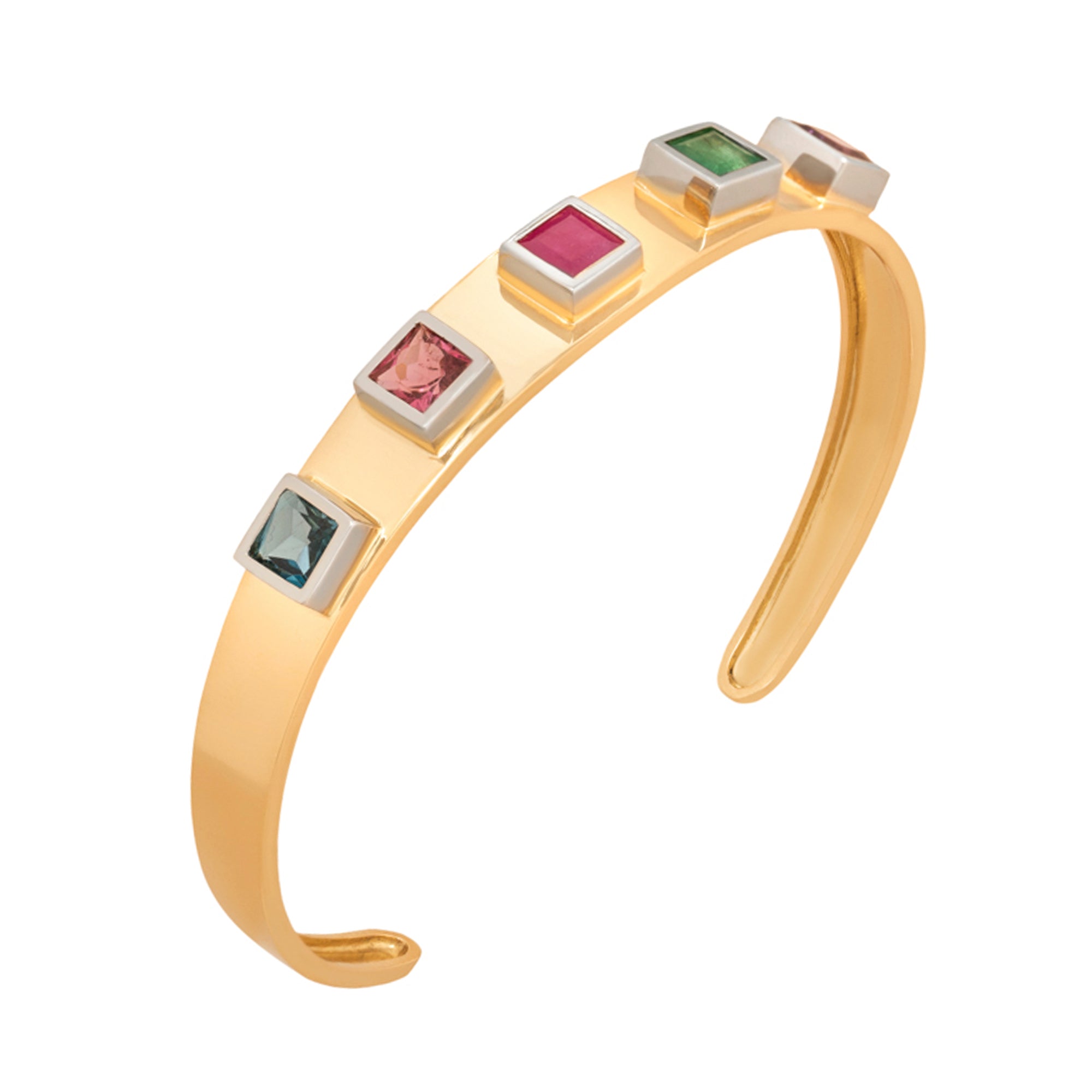 Ruby, Emerald, Amethyst, Pink Tourmaline and London Topaz DNA Berry Gem Cuff