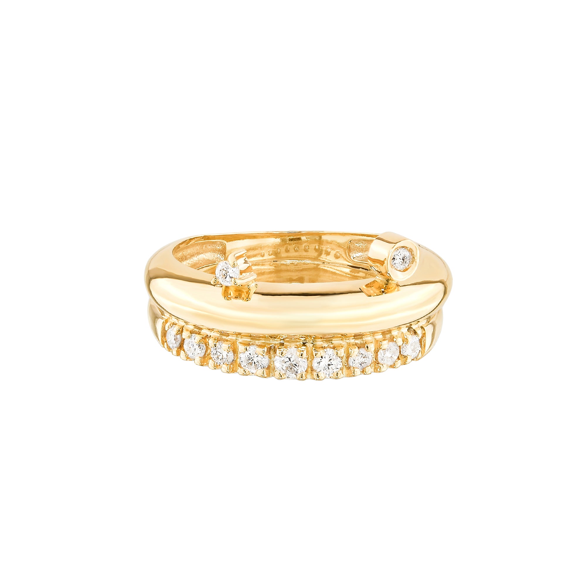 Diamond Curve Double Ring