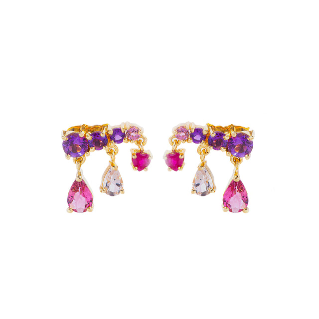 Amethyst, Ruby, Pink Tourmaline and Morganite Rain Earrings