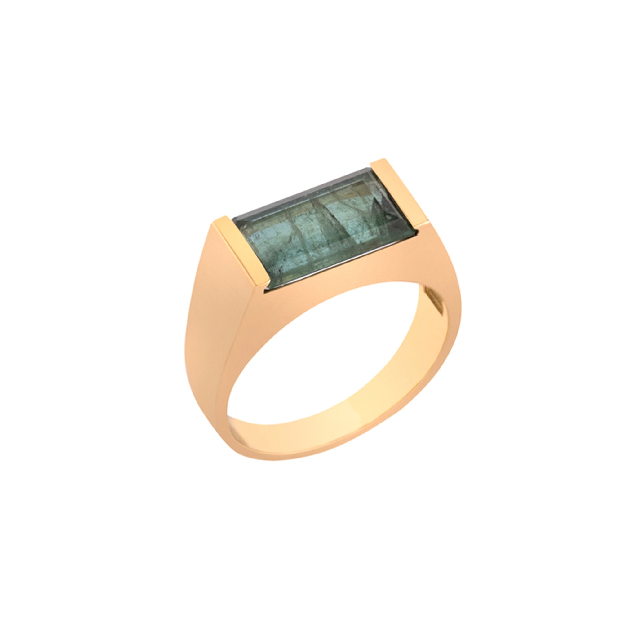 Green Tourmaline Baguette Ring