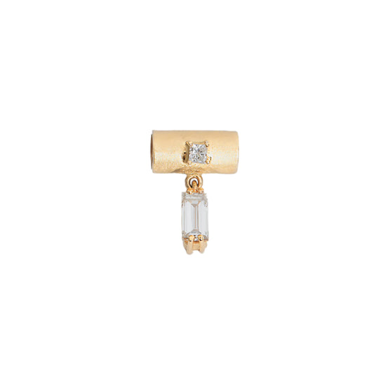 Diamond and Morganite Baguette Barrel Pendant - Main Img