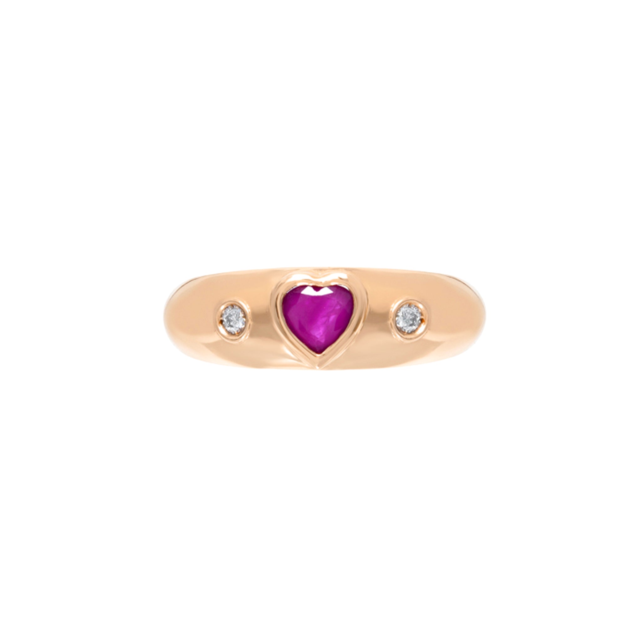 Ruby and Diamond Heart Ring