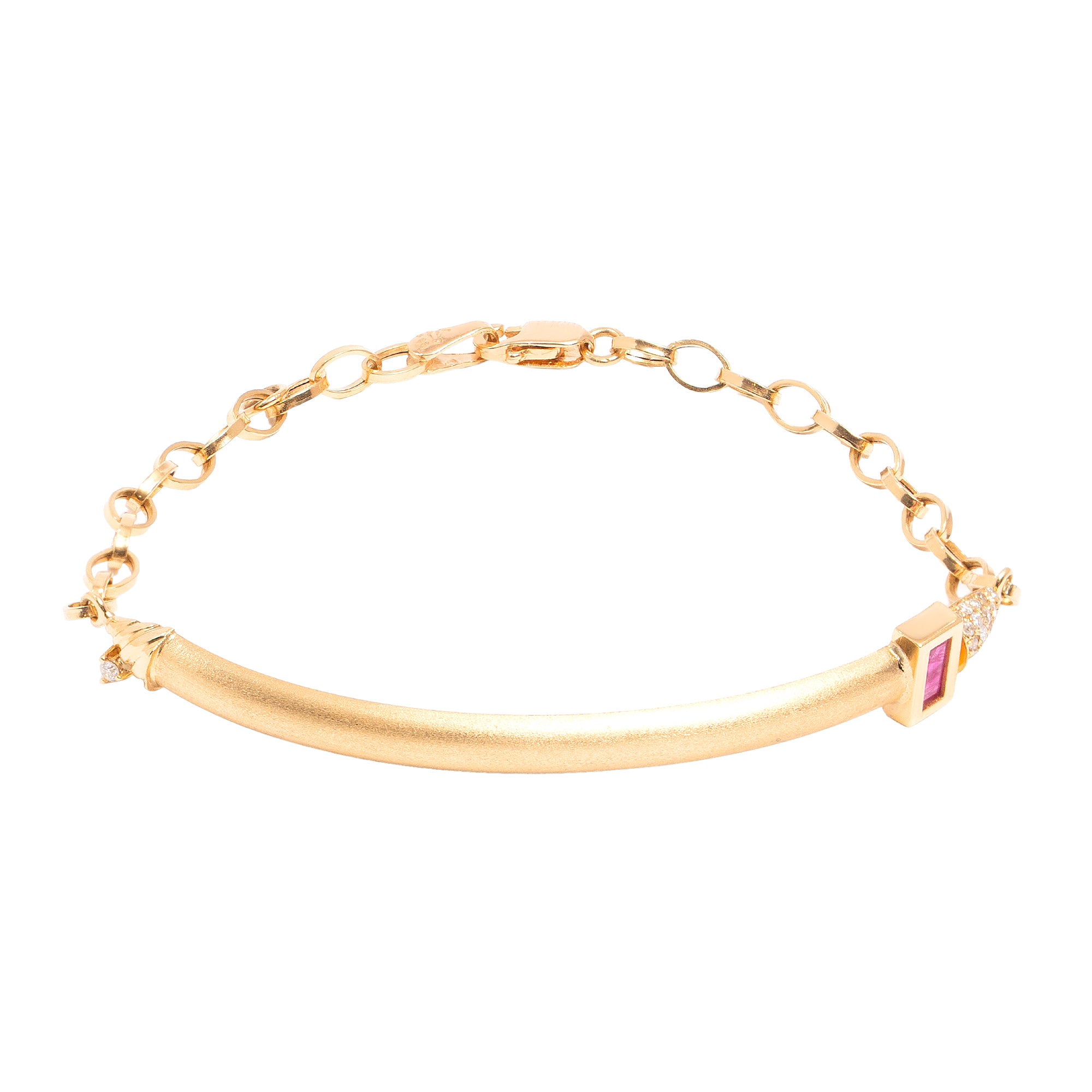 Diamond and Ruby Half Hoop Sienna Bracelet