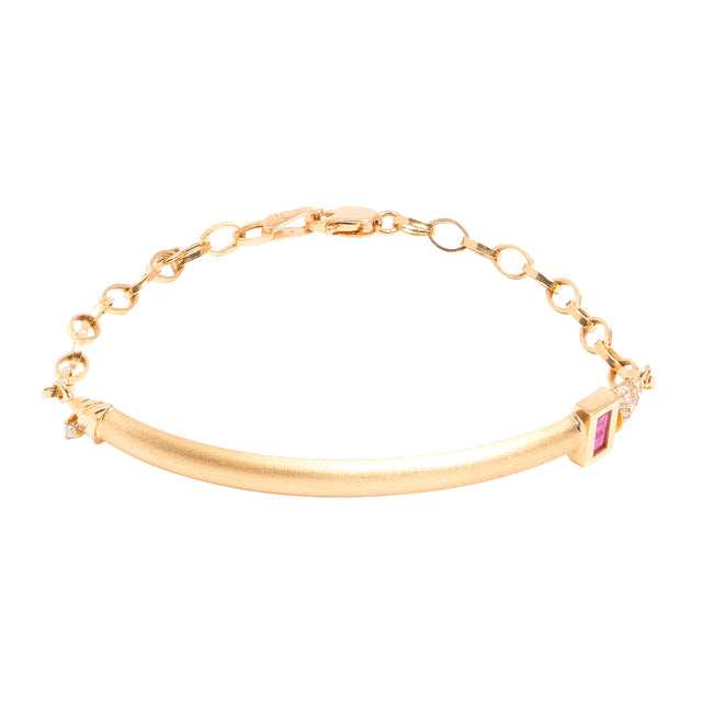 Diamond and Ruby Half Hoop Sienna Bracelet