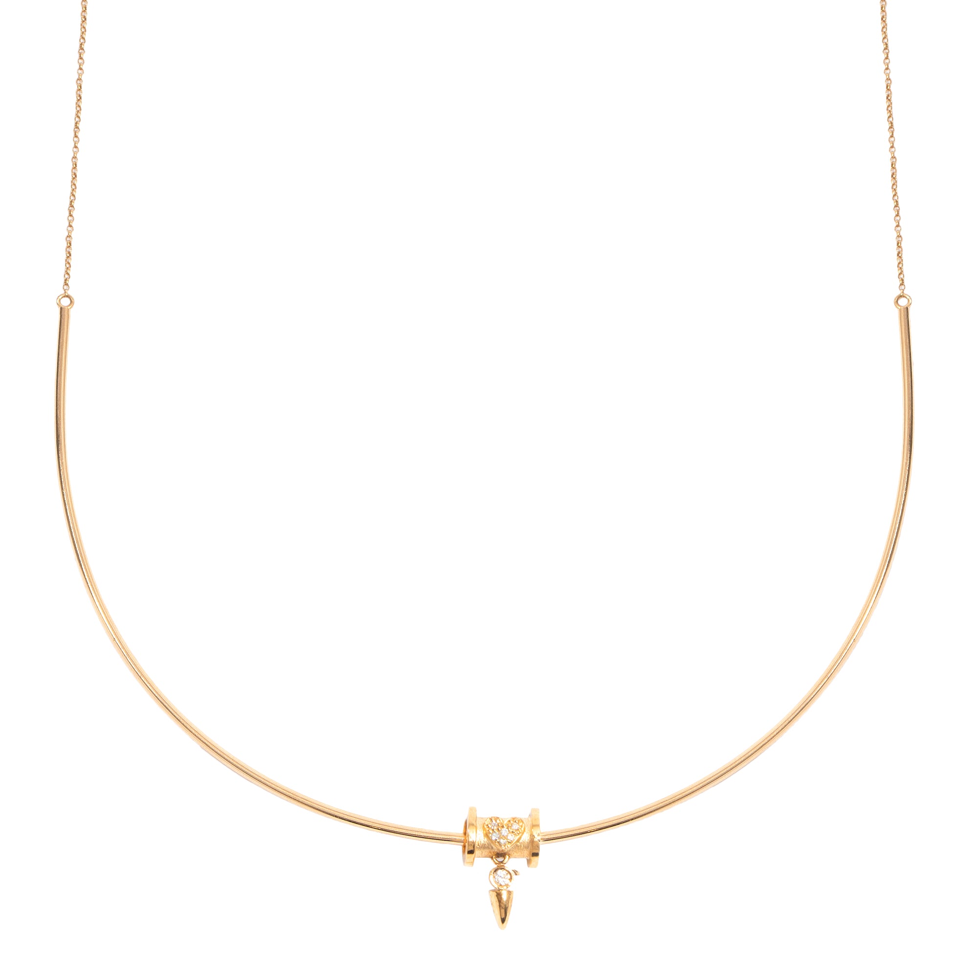 Heart Diamond Sienna Barrel Pendant