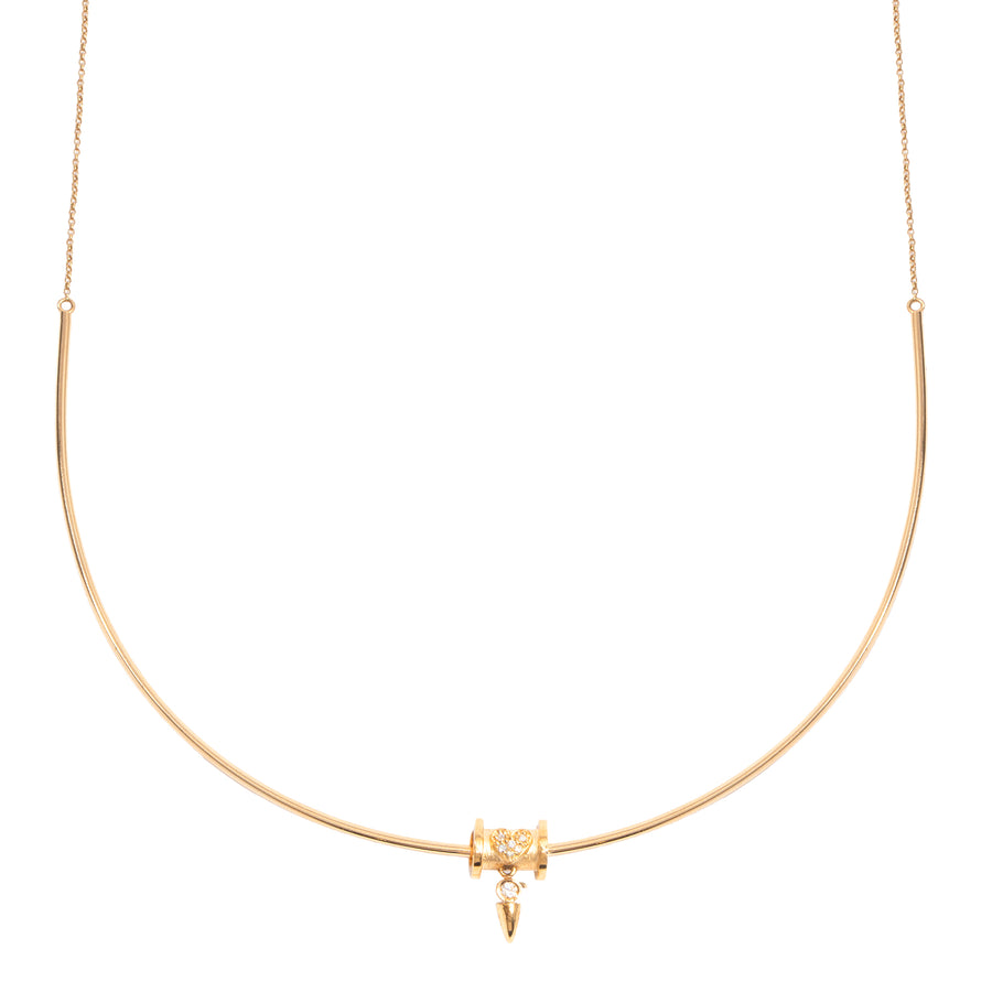 Heart Diamond Sienna Barrel Pendant