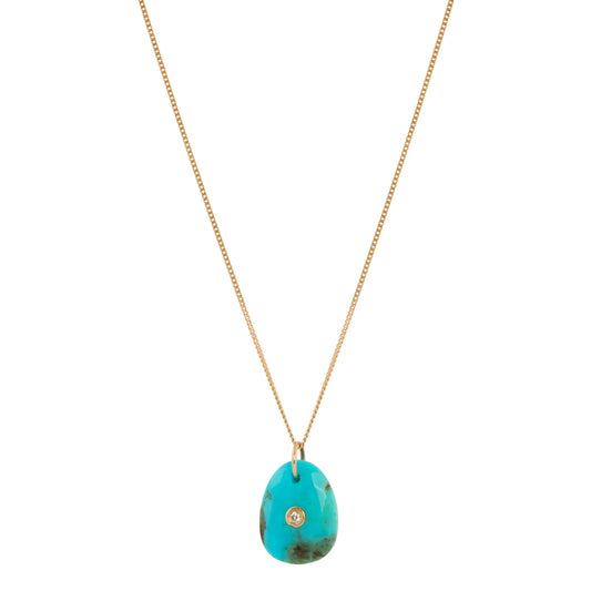 Orso Necklace - Turquoise and Diamond - Main Img