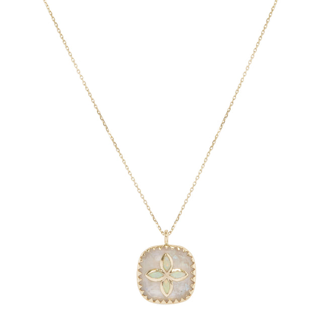 Moonstone and Opal Bowie Necklace