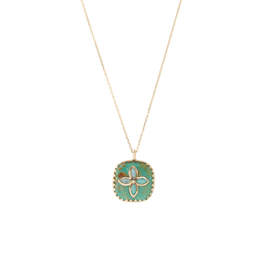 Turquoise and Australian Opal Bowie Necklace - Main Img