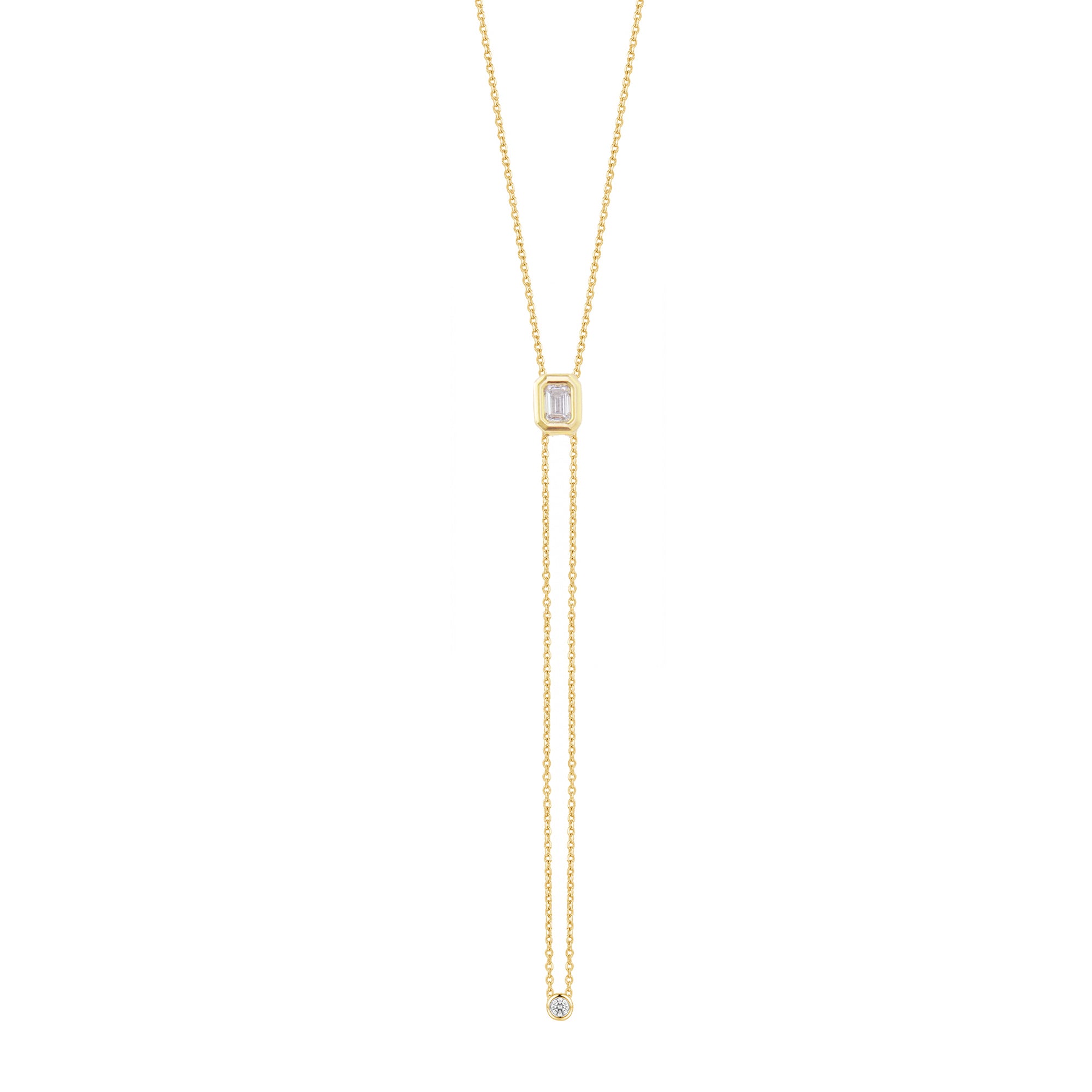 Diamond Adjustable Bezel Pendant Necklace