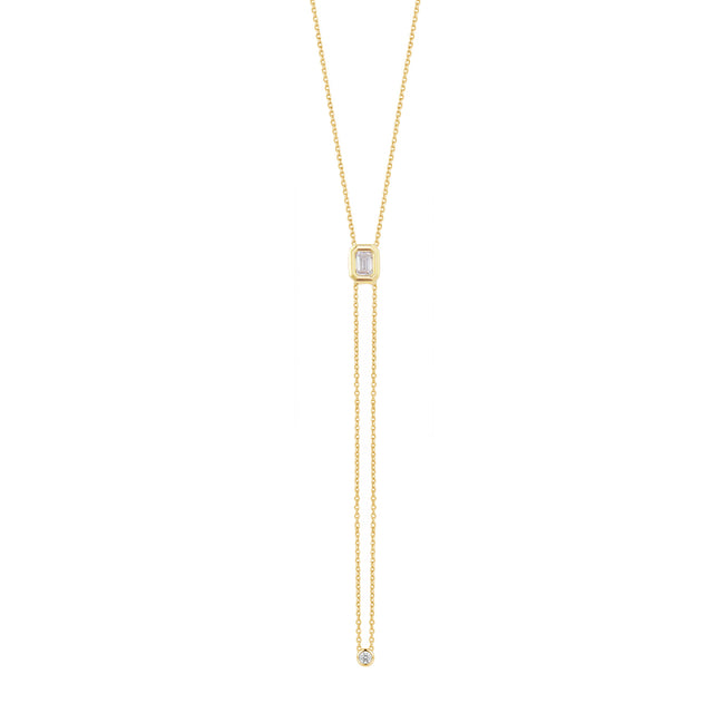 Diamond Adjustable Bezel Pendant Necklace