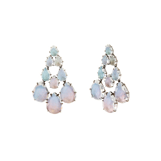 Caterina Chandelier Earrings - White Quartz - Main Img