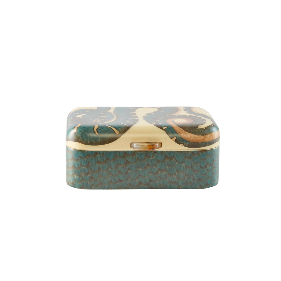 Blue Snake Marquetry Box - Small