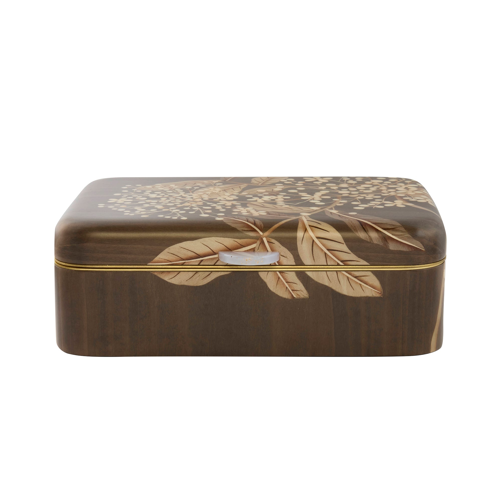 Medium Gray Foliage Print Marquetry Box
