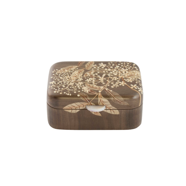 Small Gray Foliage Print Marquetry Box