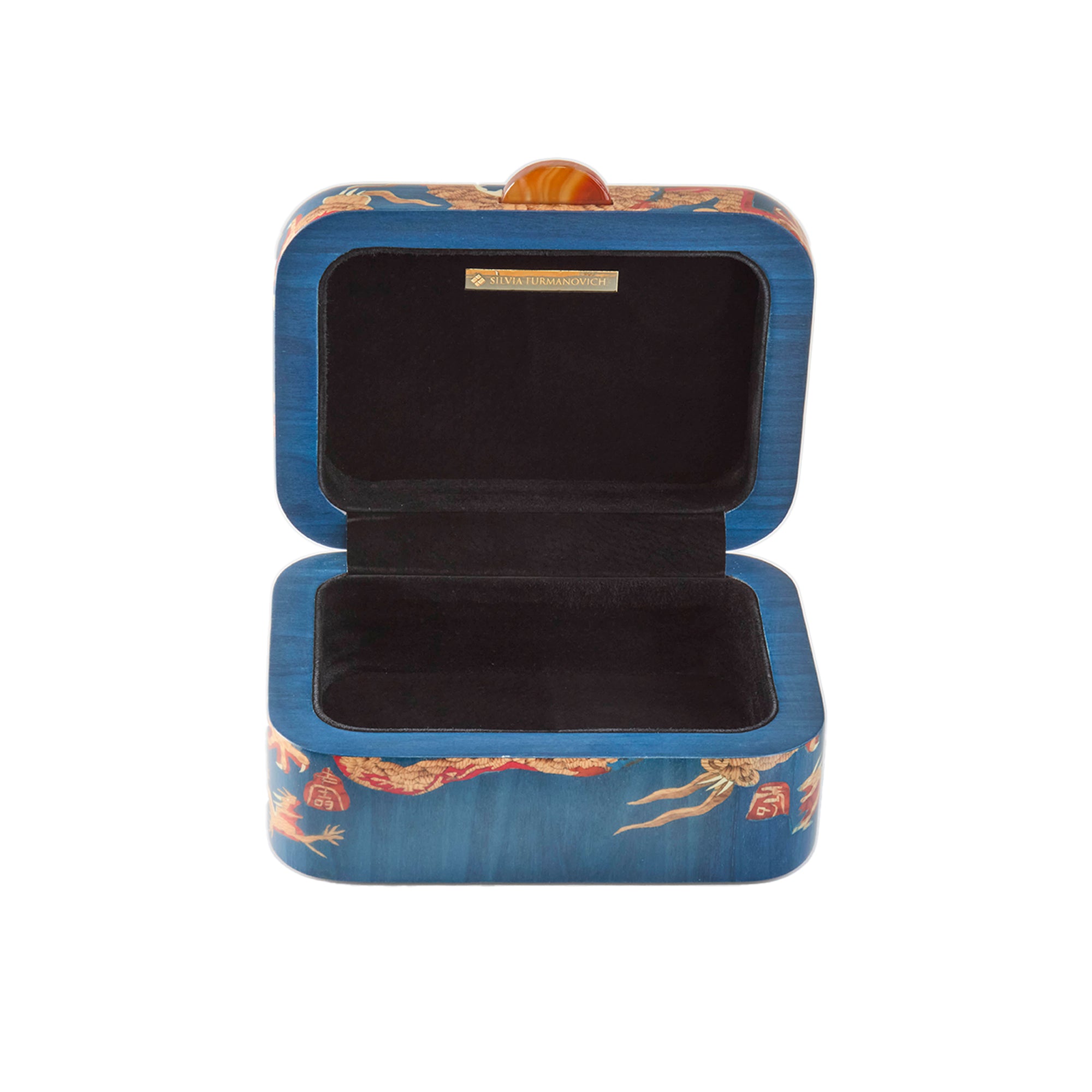 Small Dragon Print Marquetry Box