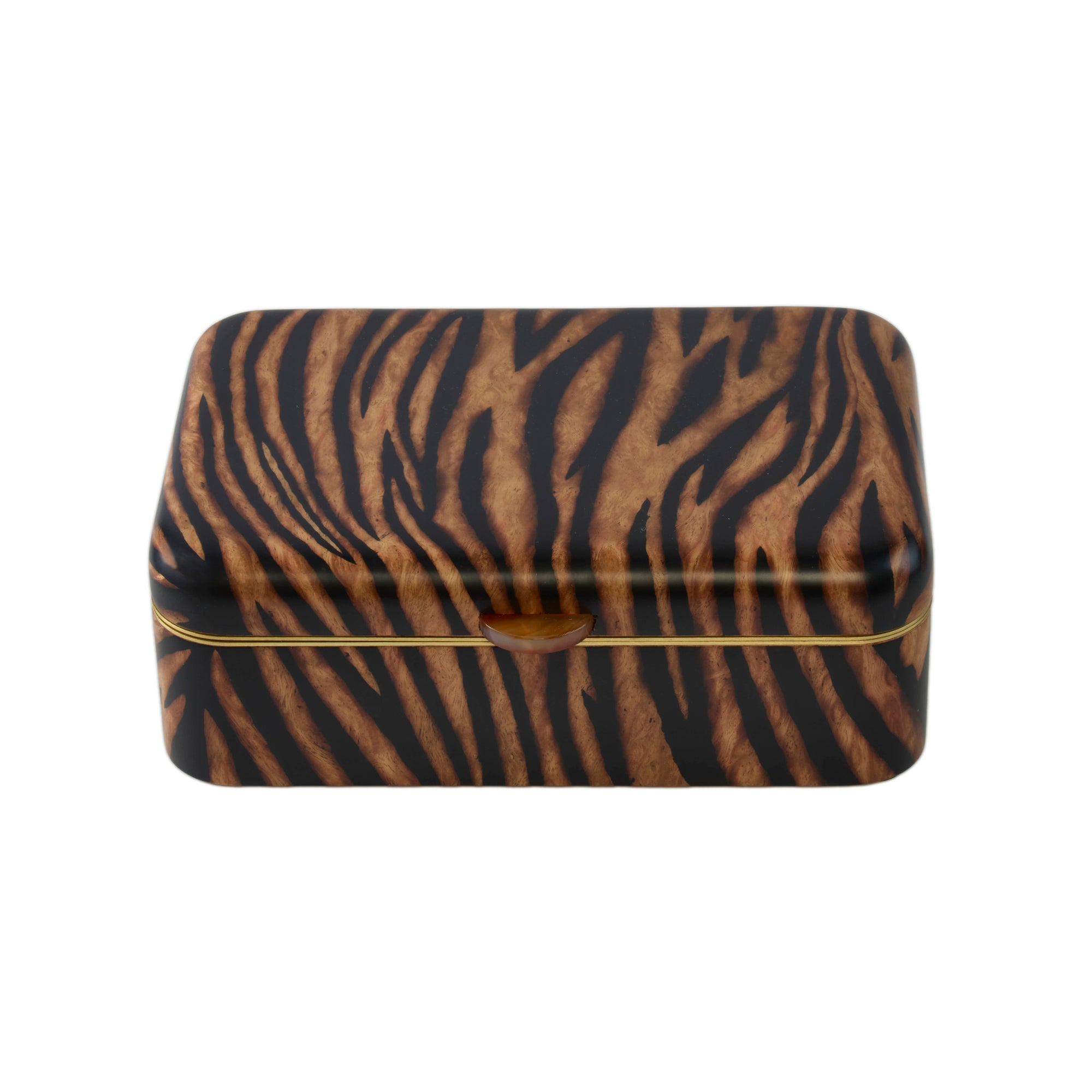 Silvia Furmanovich - Medium Rectangular Tiger Motif Marquetry Box