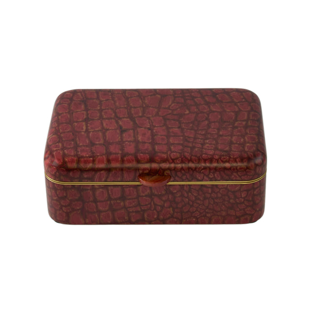 Medium Rectangular Crocodile Motif Marquetry Box