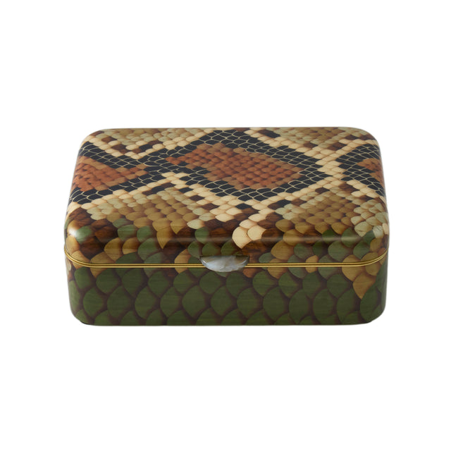 Silvia Furmanovich - Medium Snakeskin Print Marquetry Box