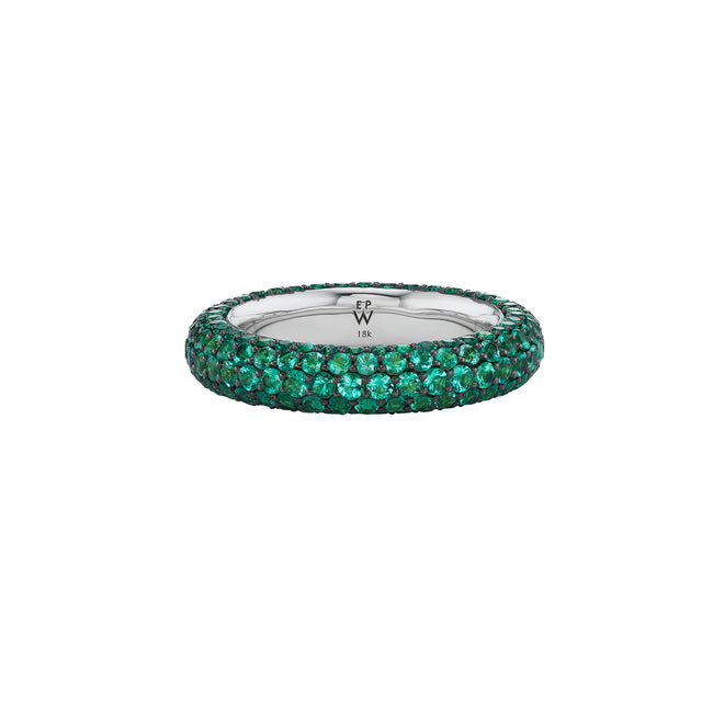 Earth Green Sapphire Puffy Band Ring