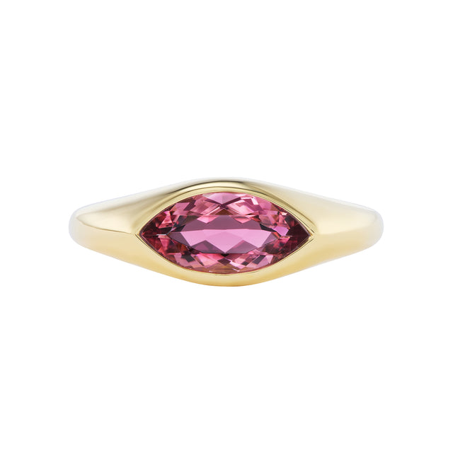 Pink Tourmaline Marquis Ring