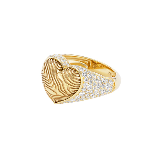 Diamond Ripple Heart Ring - Main Img