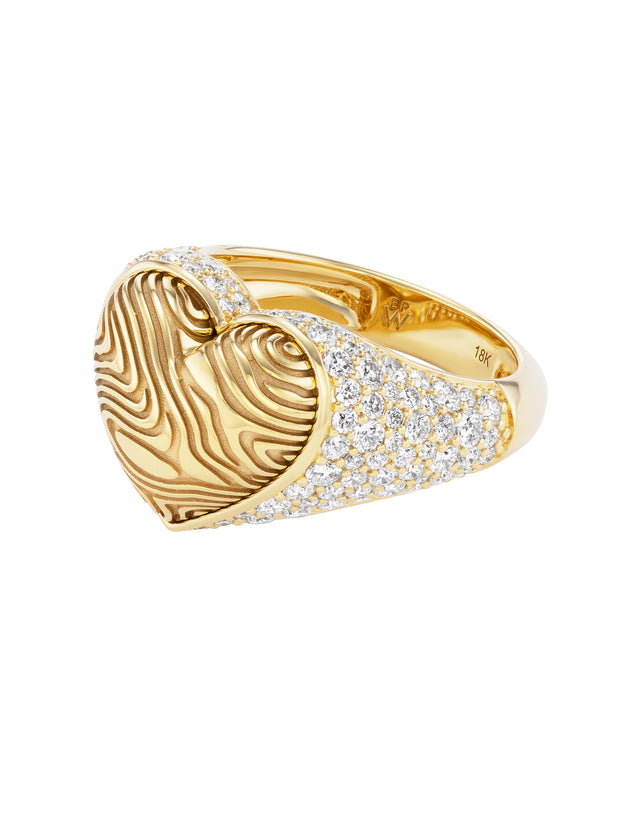 Diamond Ripple Heart Ring