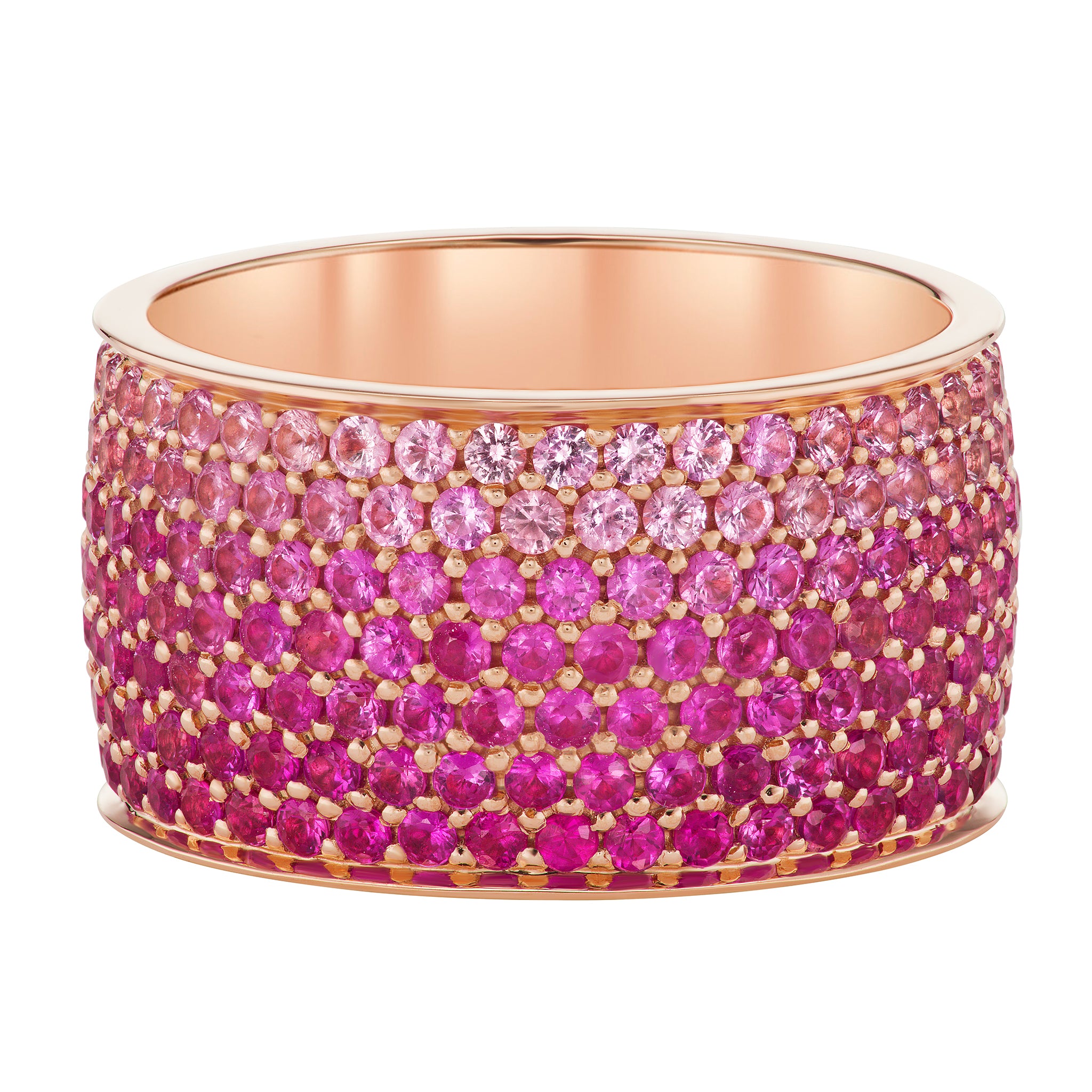Flamingo Pink Sapphire Ombre Ring