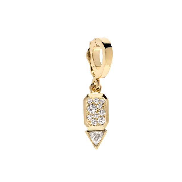 Pave and Trillion Diamond Small Charm