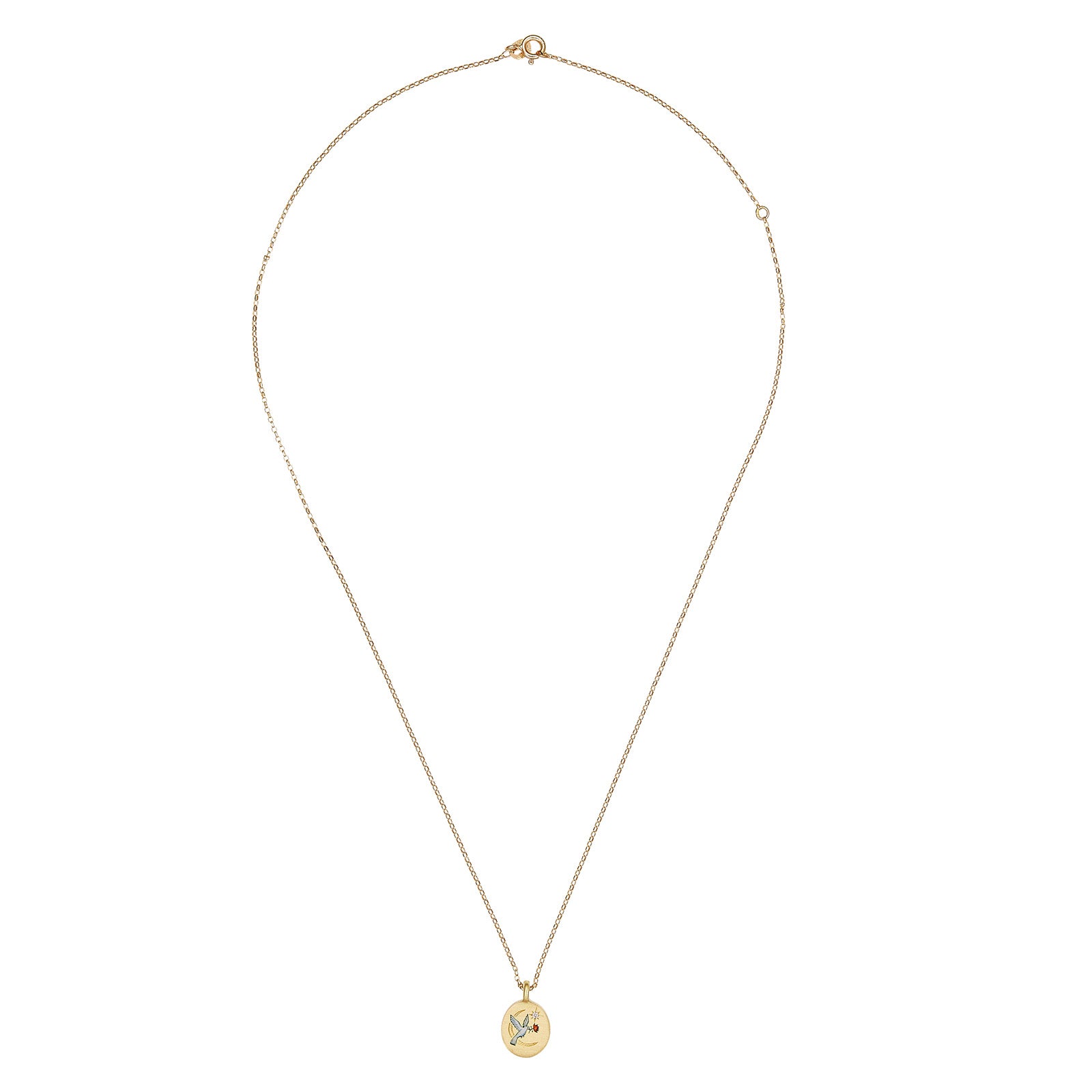 Cece Dove and Rose Pendant Necklace - Necklaces - Broken English Jewelry top view