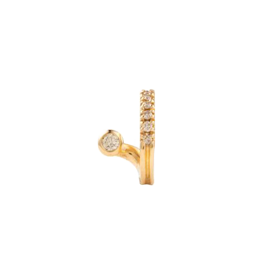 Hirotaka Single Diamond Drosera Earring - Right - Earrings - Broken English Jewelry front view