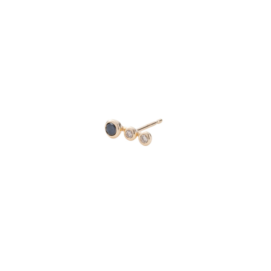 Hirotaka Drosera Stud Earring - Black and White Diamond - Earrings - Broken English Jewelry angled view
