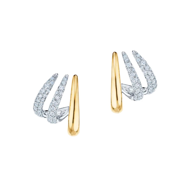 Diamond Orbit Huggie Earrings
