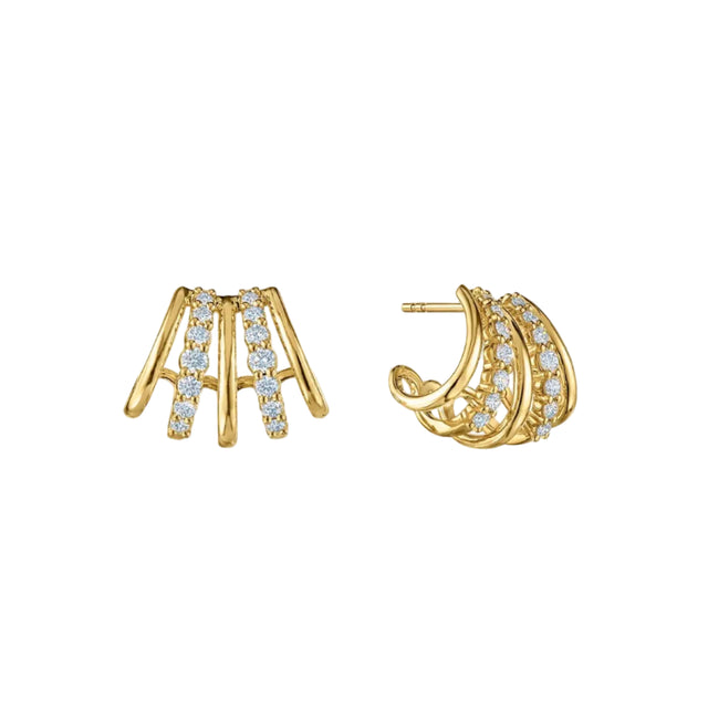 Diamond Lyric Alternating Earrings