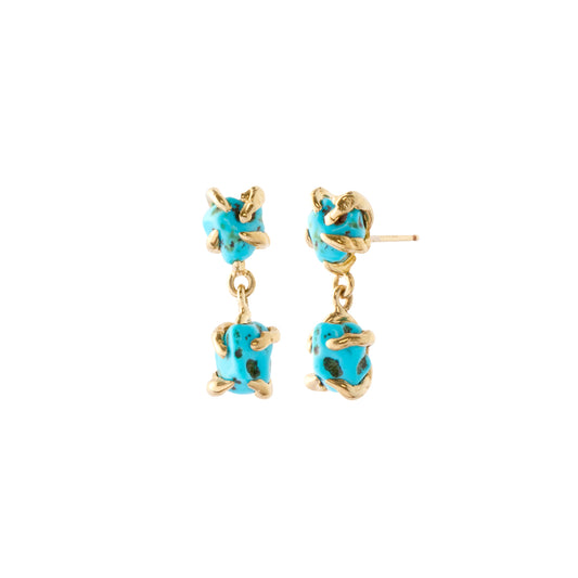 2 Drop Earrings - Turquoise - Main Img