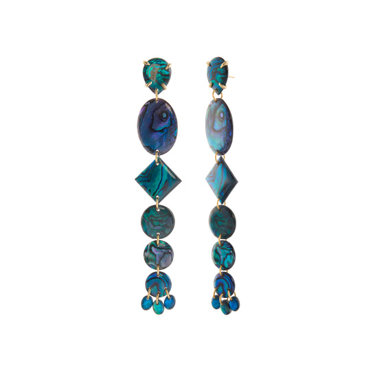 Abalone Fringe Earrings - Main Img