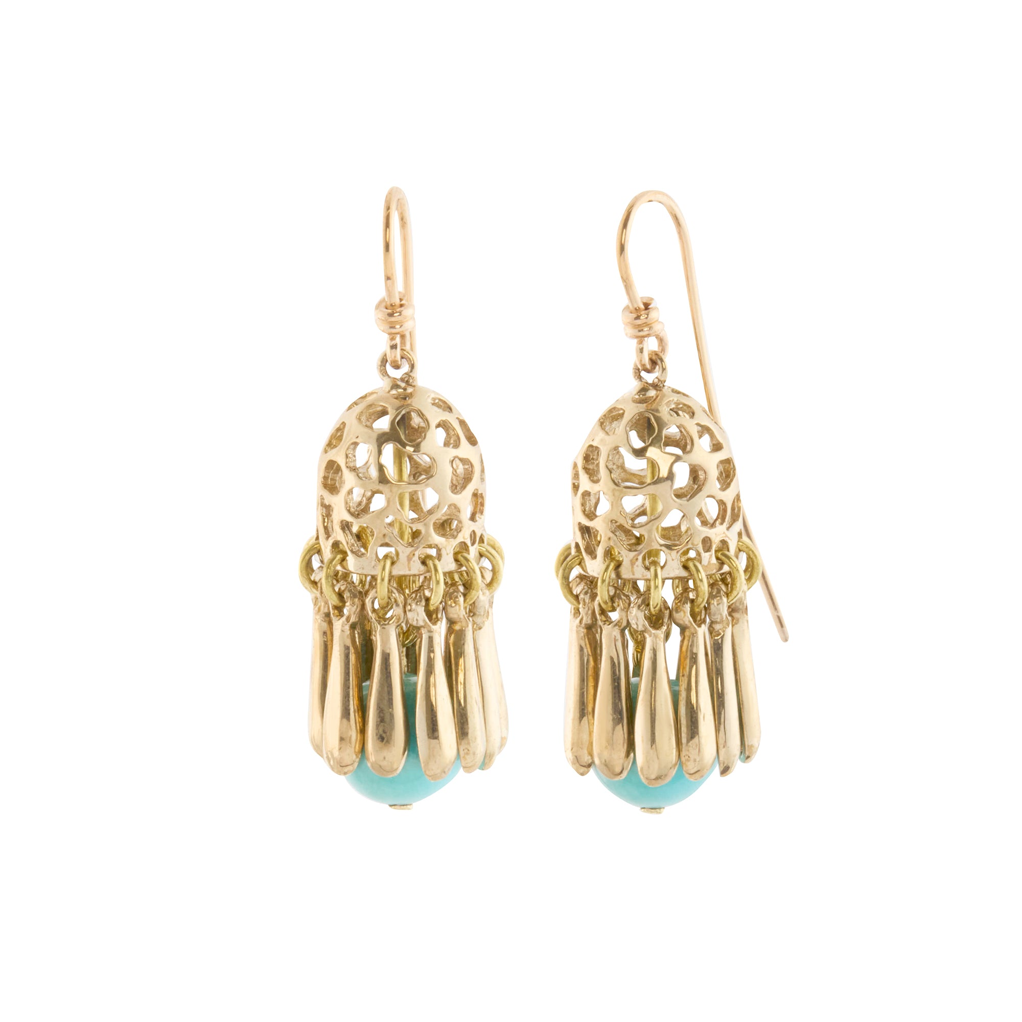 Turquoise Angel's Trumpet Earrings