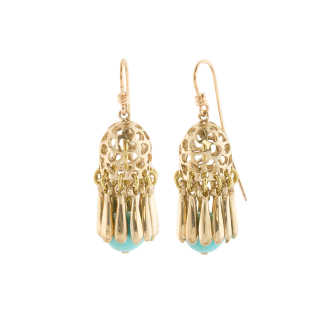 Turquoise Angel's Trumpet Earrings