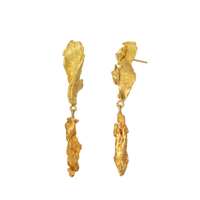 Lisa Eisner Jewelry Birch Bark Earrings front view