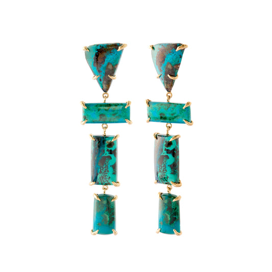 4-Drop Earrings - Chrysocolla Casper - Main Img