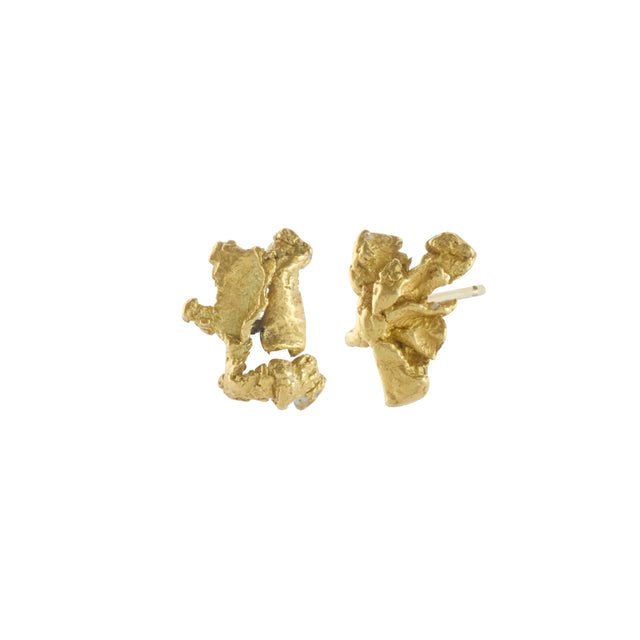 Gold Nugget Stud Earrings