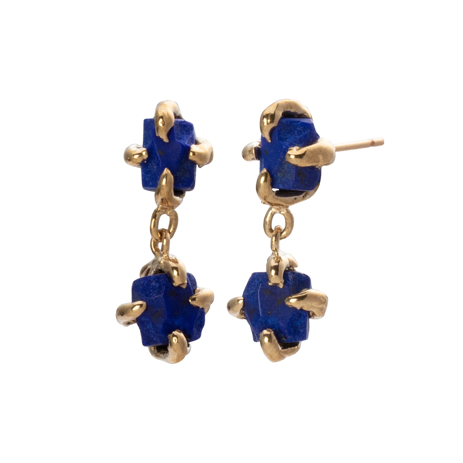 Lisa Eisner Jewelry Lapis Nugget Drop Earrings front view