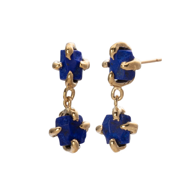 Lisa Eisner Jewelry Lapis Nugget Drop Earrings front view