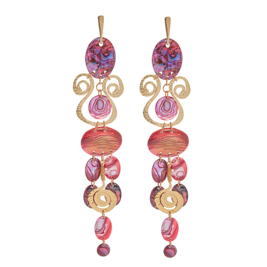 Totem Earrings - Pink Abalone - Main Img
