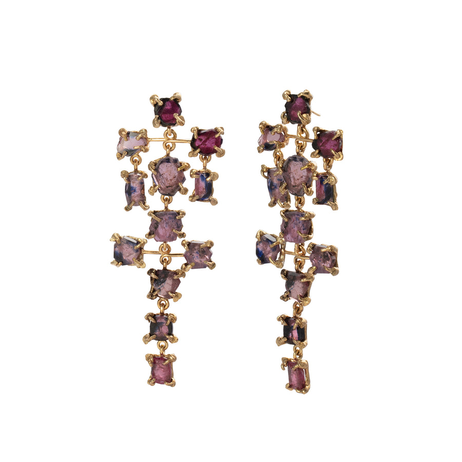 Lisa Eisner Jewelry Ruby Asteroid Earrings front view