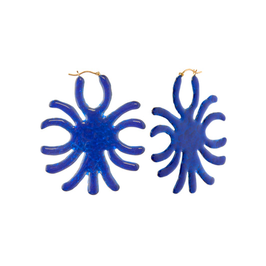 Sun Ra Earrings - Blue Enamel - Main Img