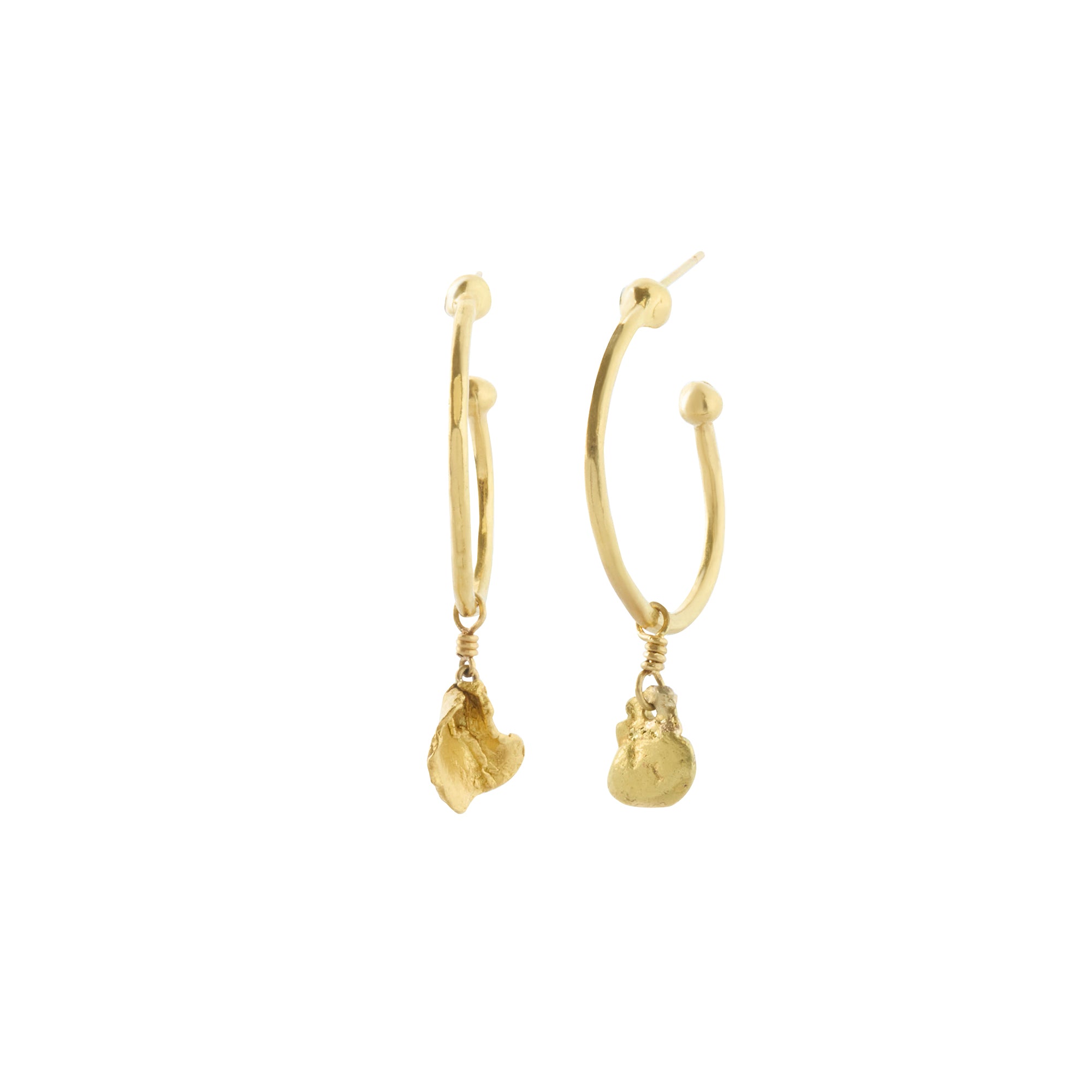 Sky Witness Gold Nugget Hoops