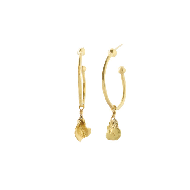 Sky Witness Gold Nugget Hoops