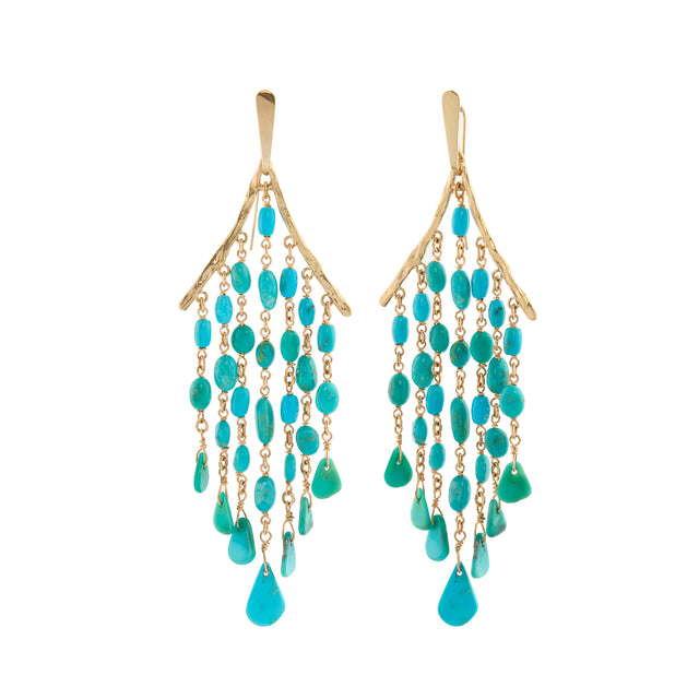 Kingman Turquoise Pagoda Earrings