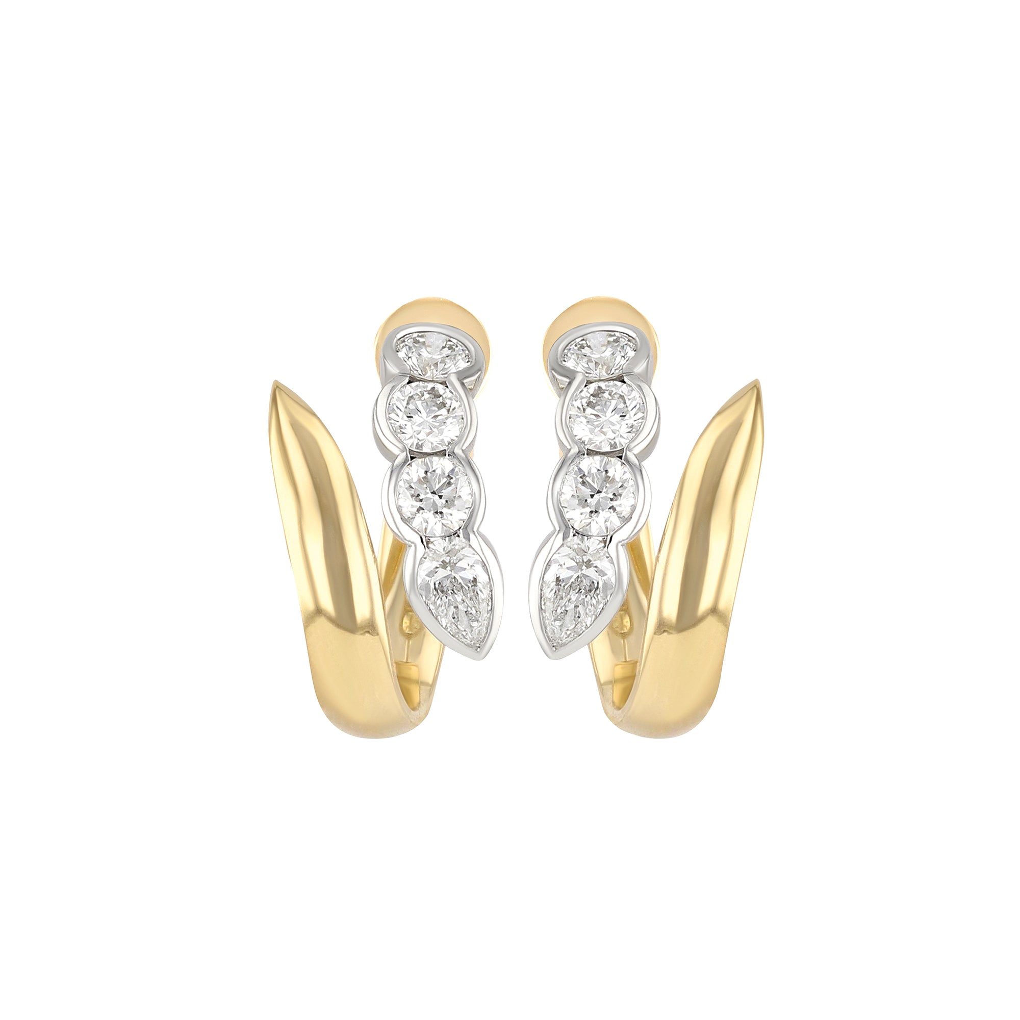 Diamond Cuddle Snake Front Back Earrings